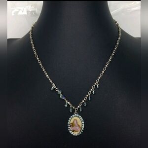 Liz Palacios Abalone Oval Pendant Necklace 14"